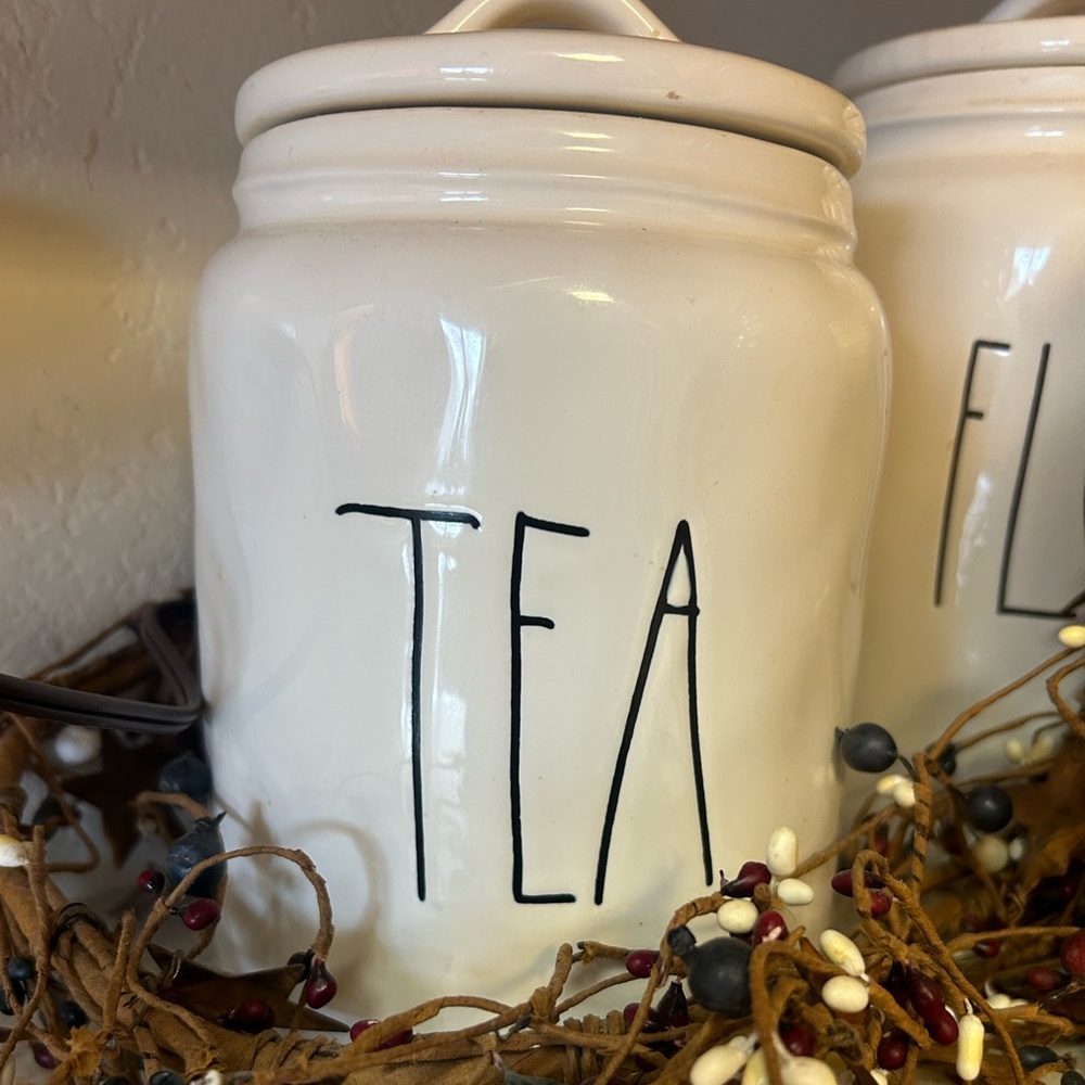 Rae Dunn M Stamped Tea canister